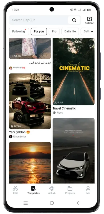 Modèles vidéo tendance dans l'éditeur vidéo CapCut